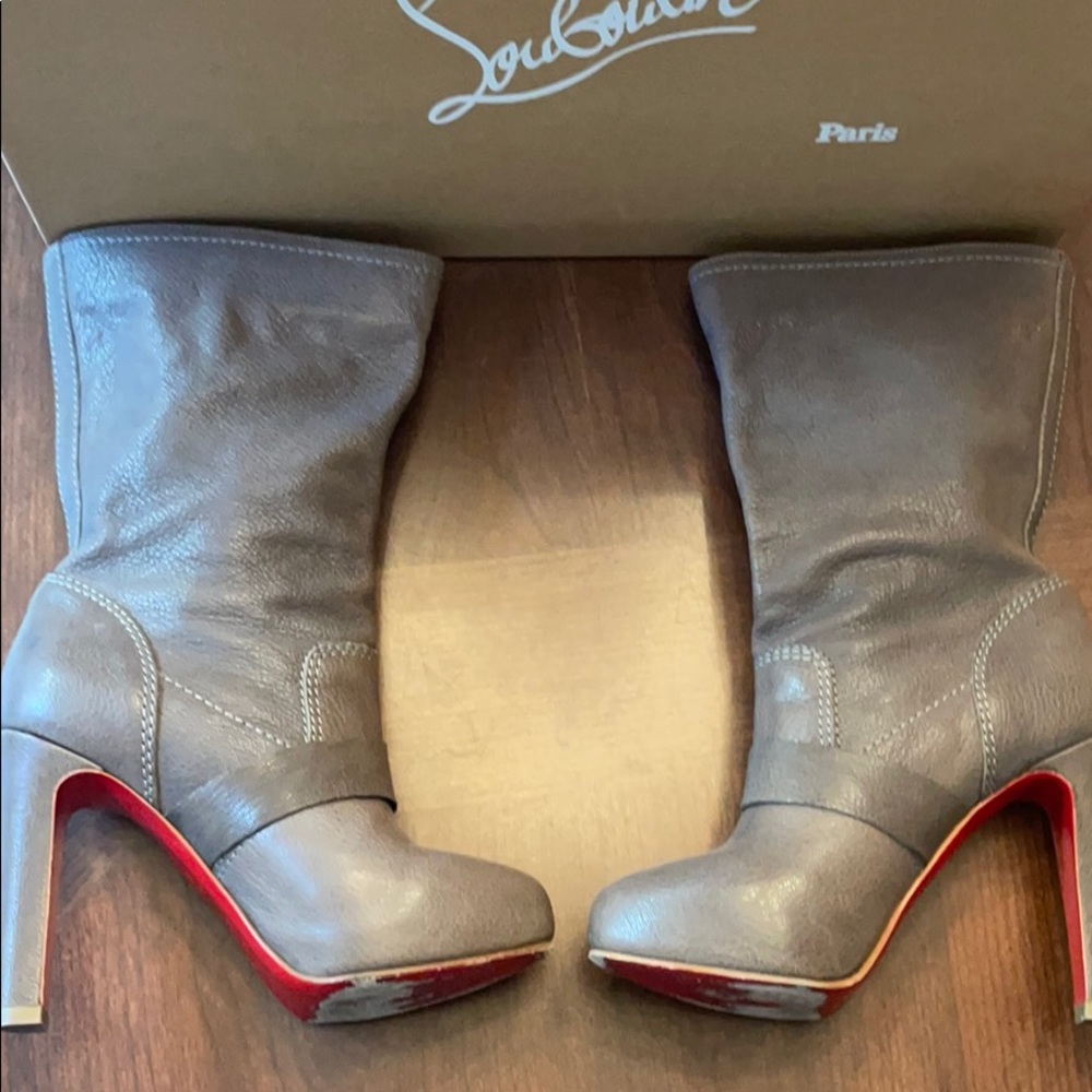 Christian Louboutin  flanavec 120 boots, taupe - Picture 5 of 12